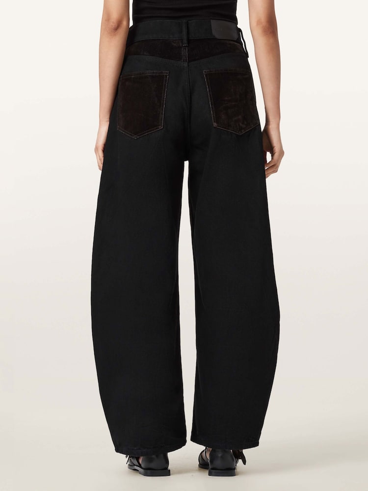 AllSaints Brown Helena Flocked Jeans - Image 2 of 6