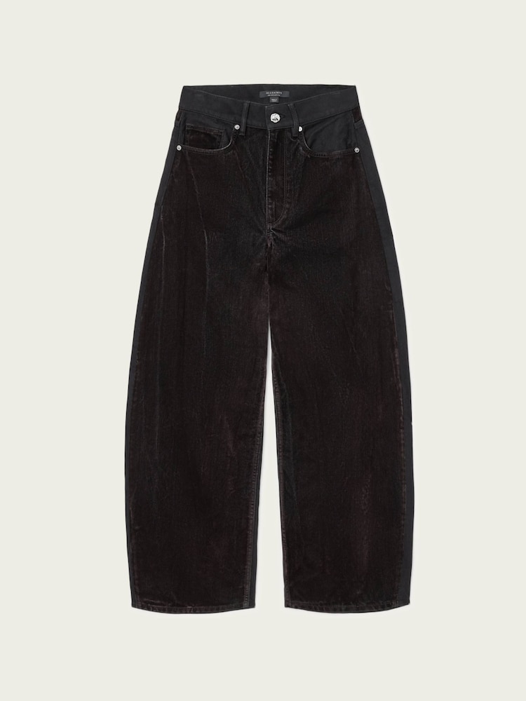 AllSaints Brown Helena Flocked Jeans - Image 6 of 6