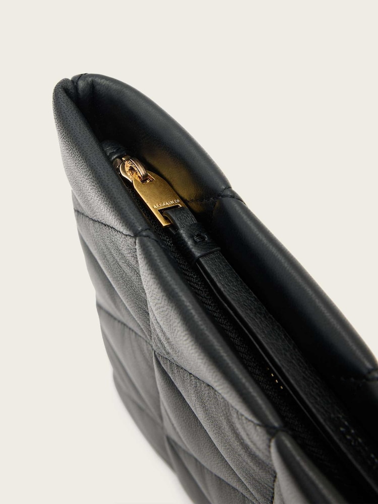 AllSaints Black Bettina Quilt Clutch - Image 5 of 5