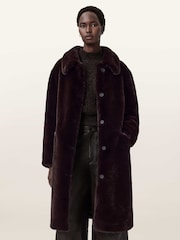 AllSaints Brown Sora Coat - Image 1 of 7