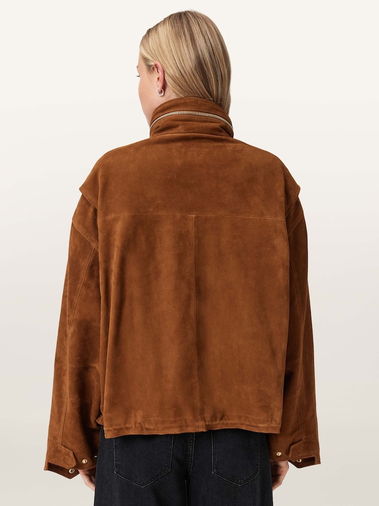 AllSaints Brown Clay Suede Jacket - Image 2 of 5