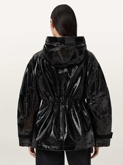 AllSaints Black Kelsie Shine Jacket - Image 4 of 7