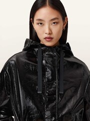 AllSaints Black Kelsie Shine Jacket - Image 5 of 7