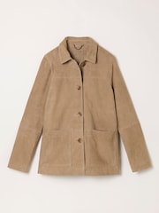 FatFace Erin Beige Suede Jacket - Image 1 of 1