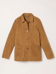 FatFace Erin Tan Brown Suede Jacket - Image 1 of 1