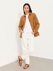 FatFace Erin Tan Brown Suede Jacket - Image 3 of 6