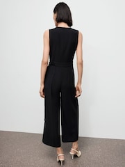 Mango Black Sleeveless Belted Jumpsuit - Image 2 of 6