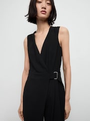 Mango Black Sleeveless Belted Jumpsuit - Image 3 of 6