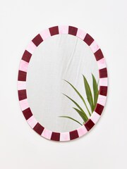 Oliver Bonas Pink Alyssa Coloured Glass Mirror - Image 1 of 4