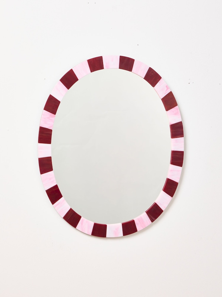 Oliver Bonas Pink Alyssa Coloured Glass Mirror - Image 4 of 4