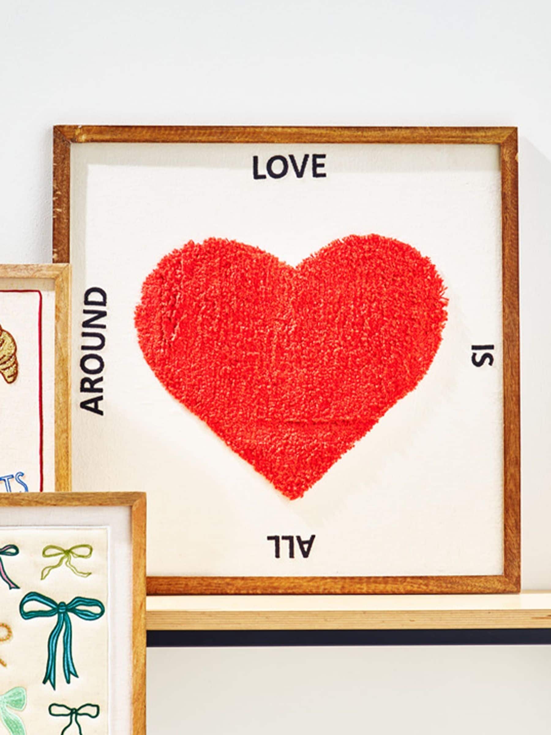 Buy Oliver Bonas Red Love is all Around Tufted Wall Art from the