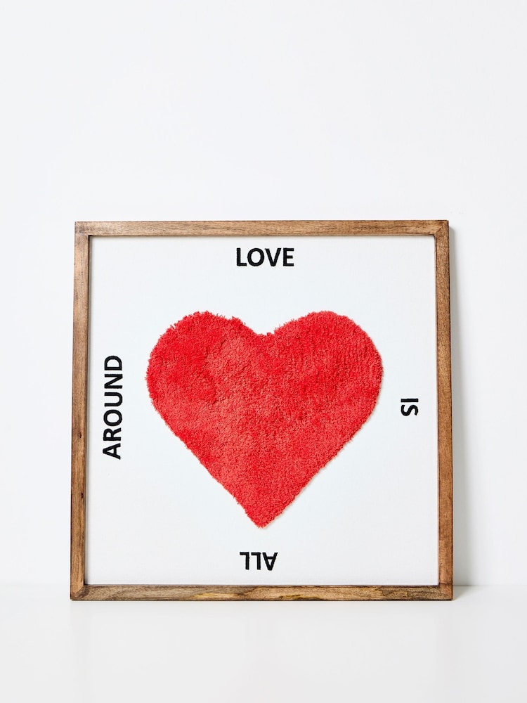 Oliver Bonas Red Love is all Around Tufted Wall Art - Image 2 of 5 Oliver Bonas Red Love is all Around Tufted Wall Art - Image 2 of 5