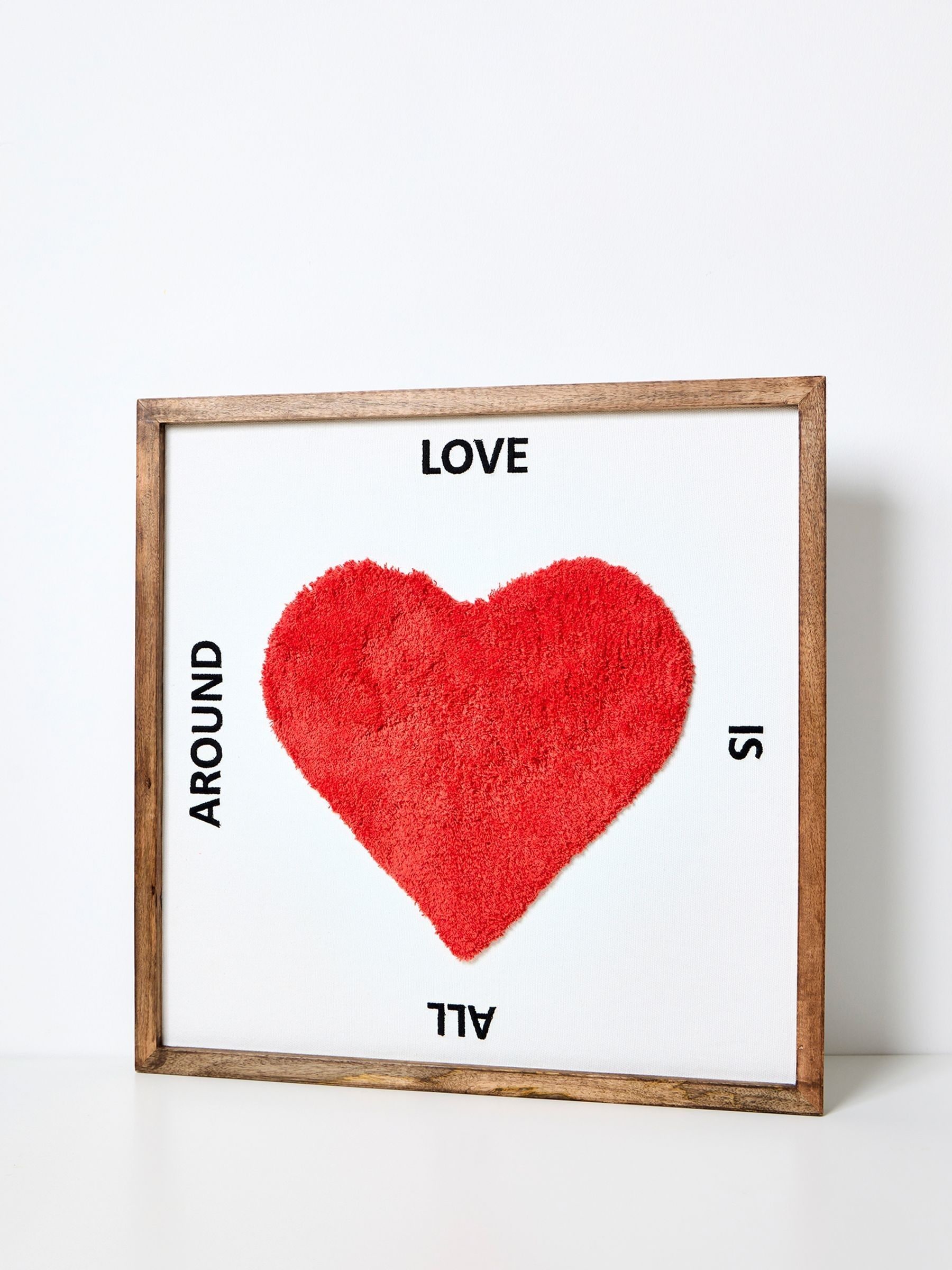 Buy Oliver Bonas Red Love is all Around Tufted Wall Art from the
