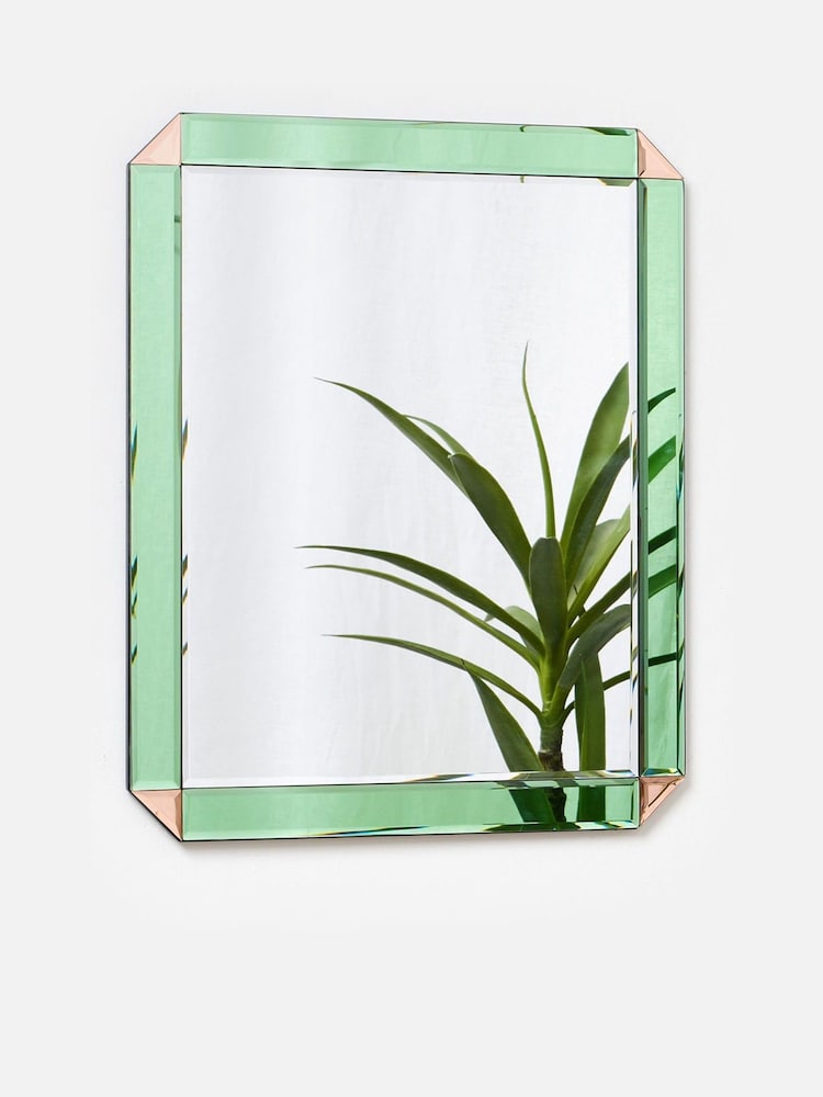 Oliver Bonas Green Estrella Green Square Wall Mirror - Image 1 of 4 Oliver Bonas Green Estrella Green Square Wall Mirror - Image 1 of 4
