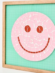 Oliver Bonas Pink Happy Face Framed Mosaic Wall Art - Image 3 of 4