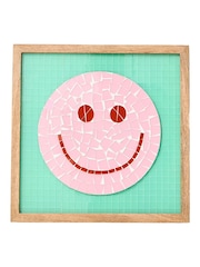 Oliver Bonas Pink Happy Face Framed Mosaic Wall Art - Image 4 of 4