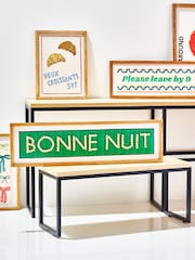 Oliver Bonas Green Bonne Nuit Wall Art - Image 1 of 5