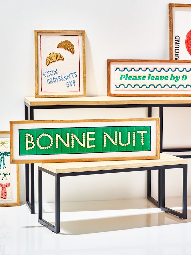 Oliver Bonas Green Bonne Nuit Wall Art - Image 1 of 5