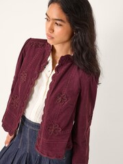 Monsoon Red Jimena Floral Corduroy Jacket - Image 1 of 4