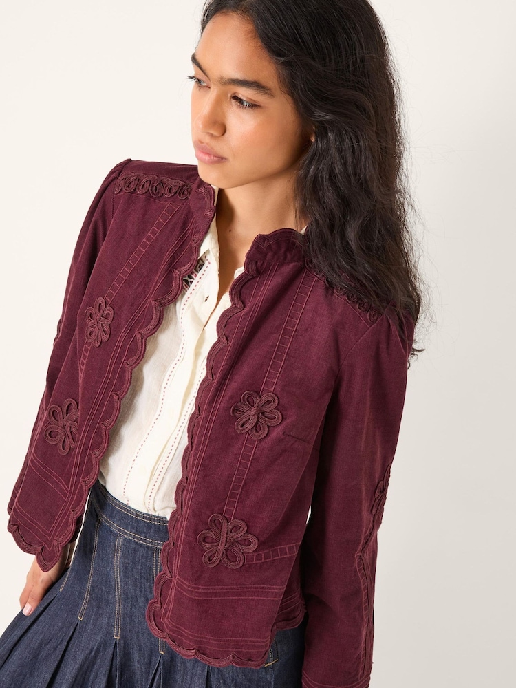 Monsoon Red Jimena Floral Corduroy Jacket - Image 1 of 4