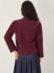 Monsoon Red Jimena Floral Corduroy Jacket - Image 2 of 4
