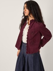 Monsoon Red Jimena Floral Corduroy Jacket - Image 3 of 4