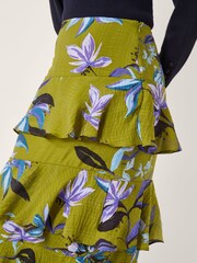 Monsoon Green Sonya Floral Print Frill Midi Skirt - Image 5 of 5