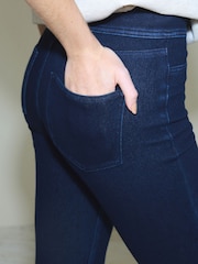 Rinse Cropped Jersey Denim Leggings - Image 4 of 8