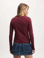 Cotton On Red Bailey Button Detail Cardigan - Image 2 of 4