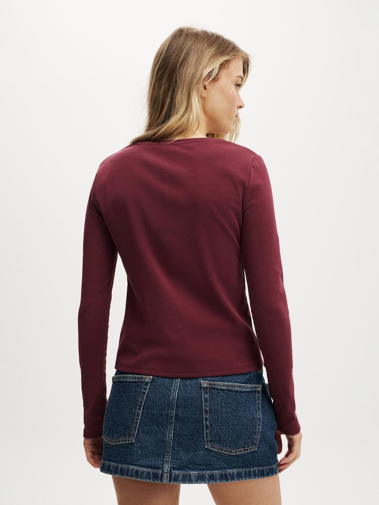 Cotton On Red Bailey Button Detail Cardigan - Image 2 of 4