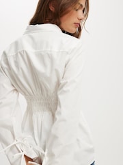 Cotton On White Gathered Long Sleeve Shirt - Image 3 of 4