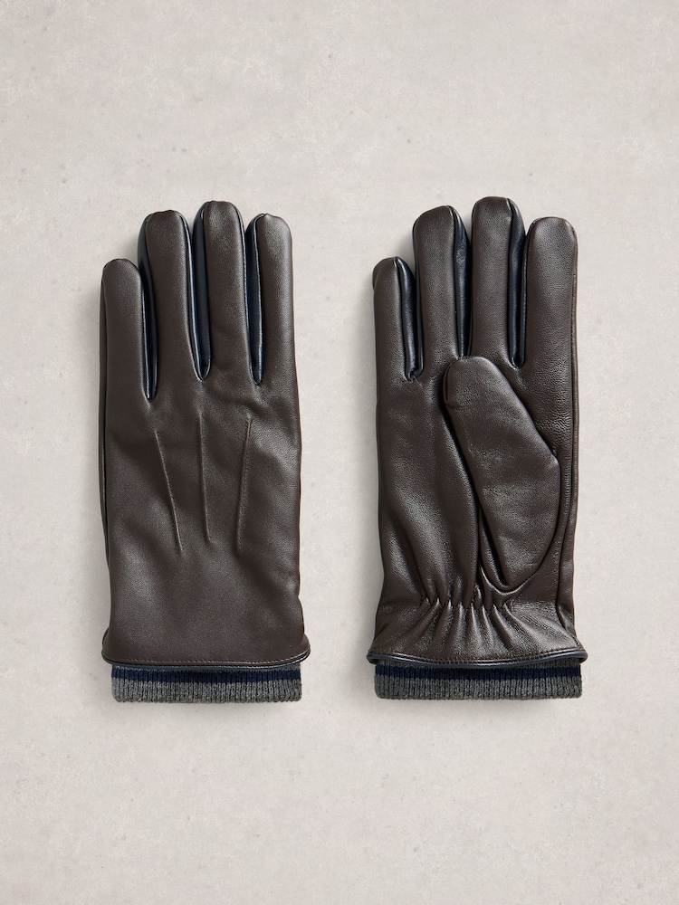 White Stuff Brown Levi Leather Gloves - Image 1 of 3