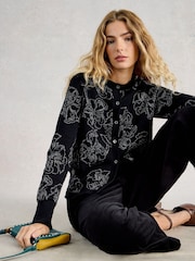 White Stuff Black Lulu Lurex Cardigan - Image 3 of 6