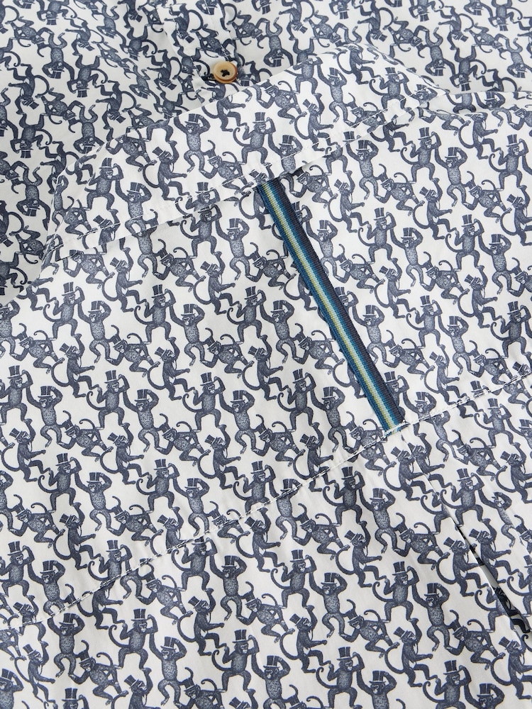 White Stuff White Finsbury Monkey Printed Shirt - Image 2 of 2