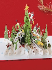 Hallmark Red 3D Pop Up Mickey Mouse & Friends Christmas Card - Image 1 of 5