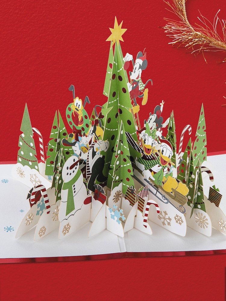 Hallmark Red 3D Pop Up Mickey Mouse & Friends Christmas Card - Image 1 of 5 Hallmark Red 3D Pop Up Mickey Mouse & Friends Christmas Card - Image 1 of 5