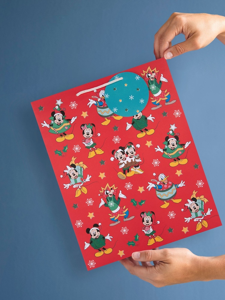 Hallmark Red 2 Large Disney Mickey Mouse Christmas Gift Bags - Image 5 of 5 Hallmark Red 2 Large Disney Mickey Mouse Christmas Gift Bags - Image 5 of 5