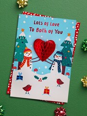 Hallmark Blue To Both of You Honeycomb Heart Christmas Card - Image 1 of 4
