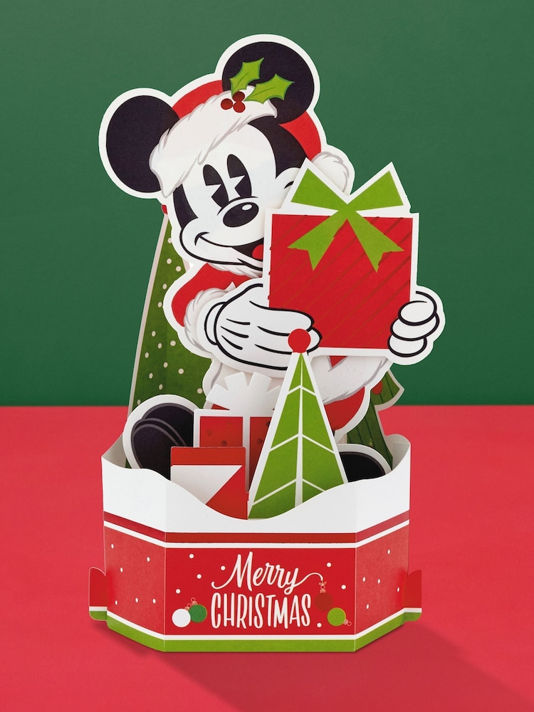 Hallmark Red 3D Pop Up Mickey Mouse Design Christmas Card - Image 1 of 6 Hallmark Red 3D Pop Up Mickey Mouse Design Christmas Card - Image 1 of 6