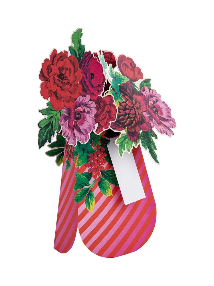 Hallmark Red 3D Pop Up Pink Vase Christmas Paper Gift Flowers - Image 2 of 5 Hallmark Red 3D Pop Up Pink Vase Christmas Paper Gift Flowers - Image 2 of 5