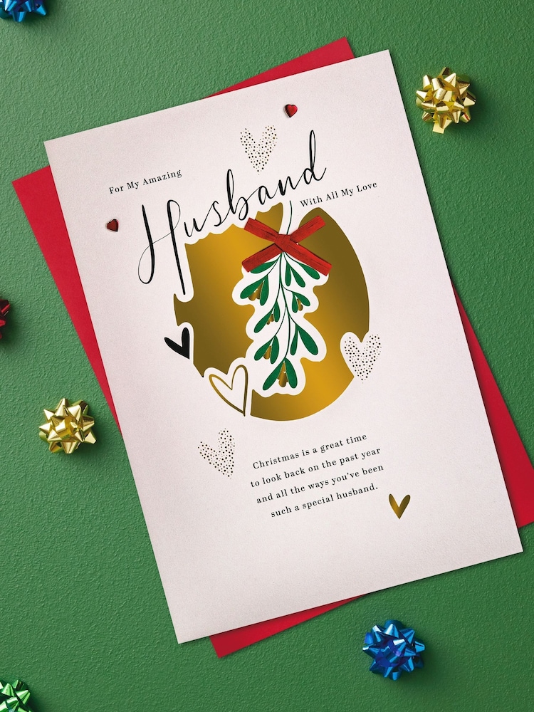 Hallmark Cream Amazing Husband Special Sentiment Christmas Card - Image 1 of 6 Hallmark Cream Amazing Husband Special Sentiment Christmas Card - Image 1 of 6