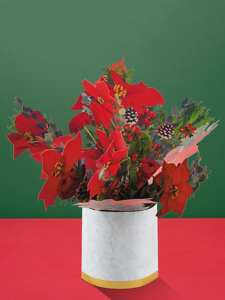 Hallmark Red Jumbo 3D Pop-Up Poinsettia Bouquet Christmas Card - Image 1 of 6 Hallmark Red Jumbo 3D Pop-Up Poinsettia Bouquet Christmas Card - Image 1 of 6
