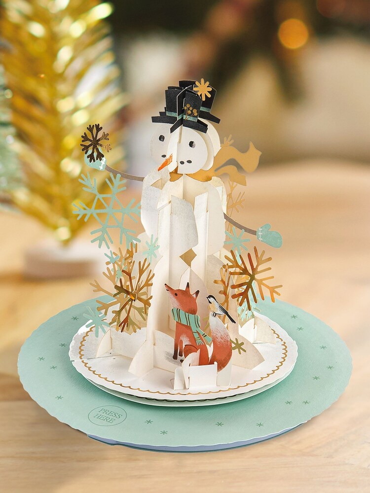 Hallmark White Music & Motion 3D Pop-up Snowman Christmas Card - Image 1 of 6