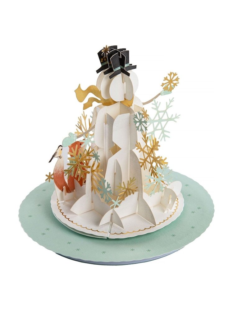 Hallmark White Music & Motion 3D Pop-up Snowman Christmas Card - Image 2 of 6