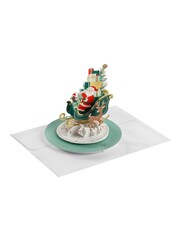 Hallmark Green Music & Motion 3D Santa & Sleigh Christmas Card - Image 3 of 6