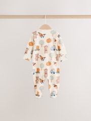 Sage Green Pumpkin Baby Sleepsuit 3 Pack (0mths-2yrs) - Image 6 of 13