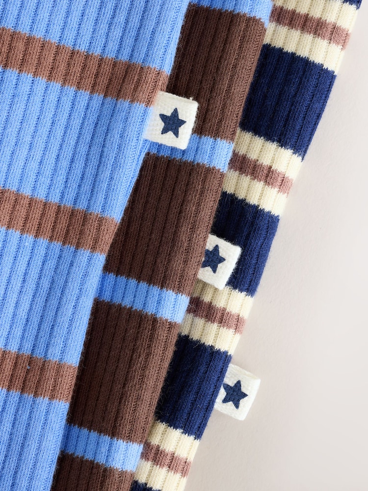 Blue/Brown Stripe Baby Sleepsuit 3 Pack (0mths-2yrs) - Image 13 of 13 Blue/Brown Stripe Baby Sleepsuit 3 Pack (0mths-2yrs) - Image 13 of 13