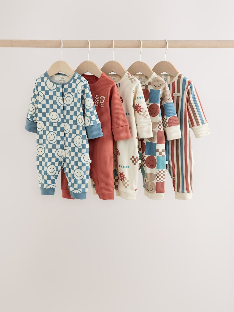 Blue/Red Patterned - 嬰兒連身睡衣 5 件組 (0 個月至3 年) - 圖片 1,共 13 Blue/Red Patterned - 嬰兒連身睡衣 5 件組 (0 個月至3 年) - 圖片 1,共 13