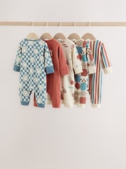 Blue/Red Patterned - 嬰兒連身睡衣 5 件組 (0 個月至3 年) - 圖片 2，共 13