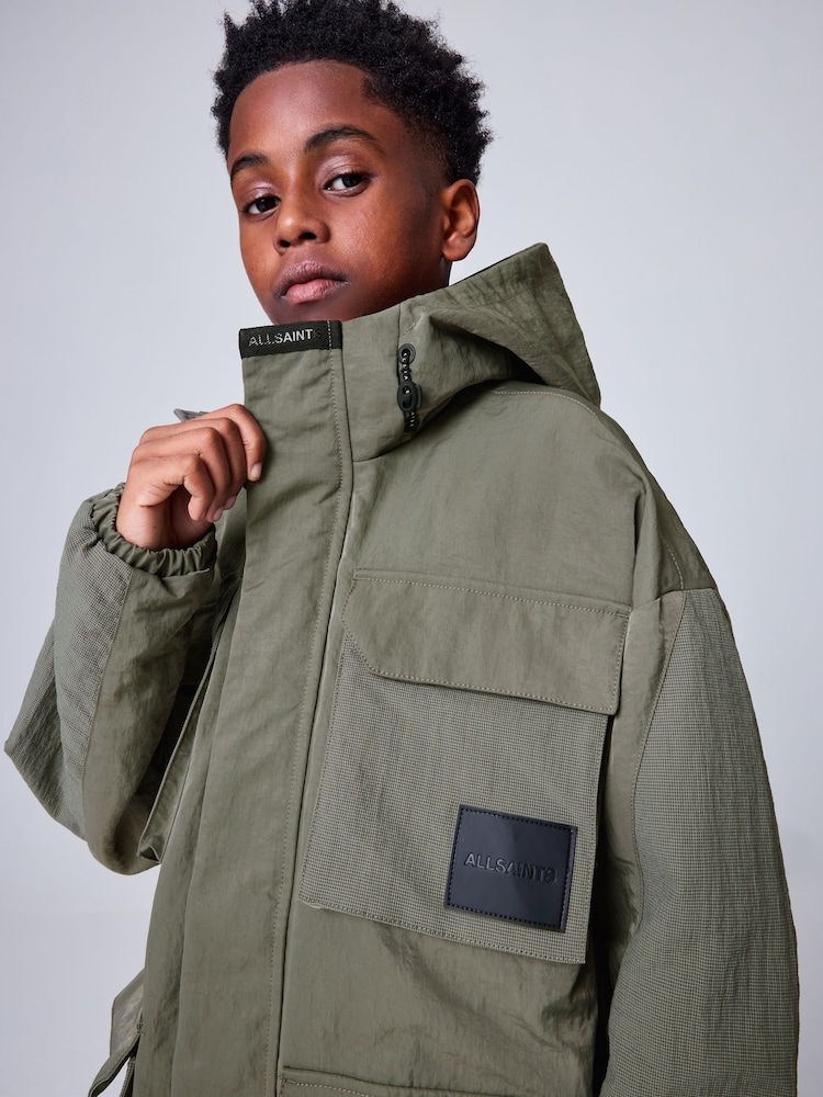smALLSAINTS Khaki Green Longline Four Pocket Coat - Image 1 of 17